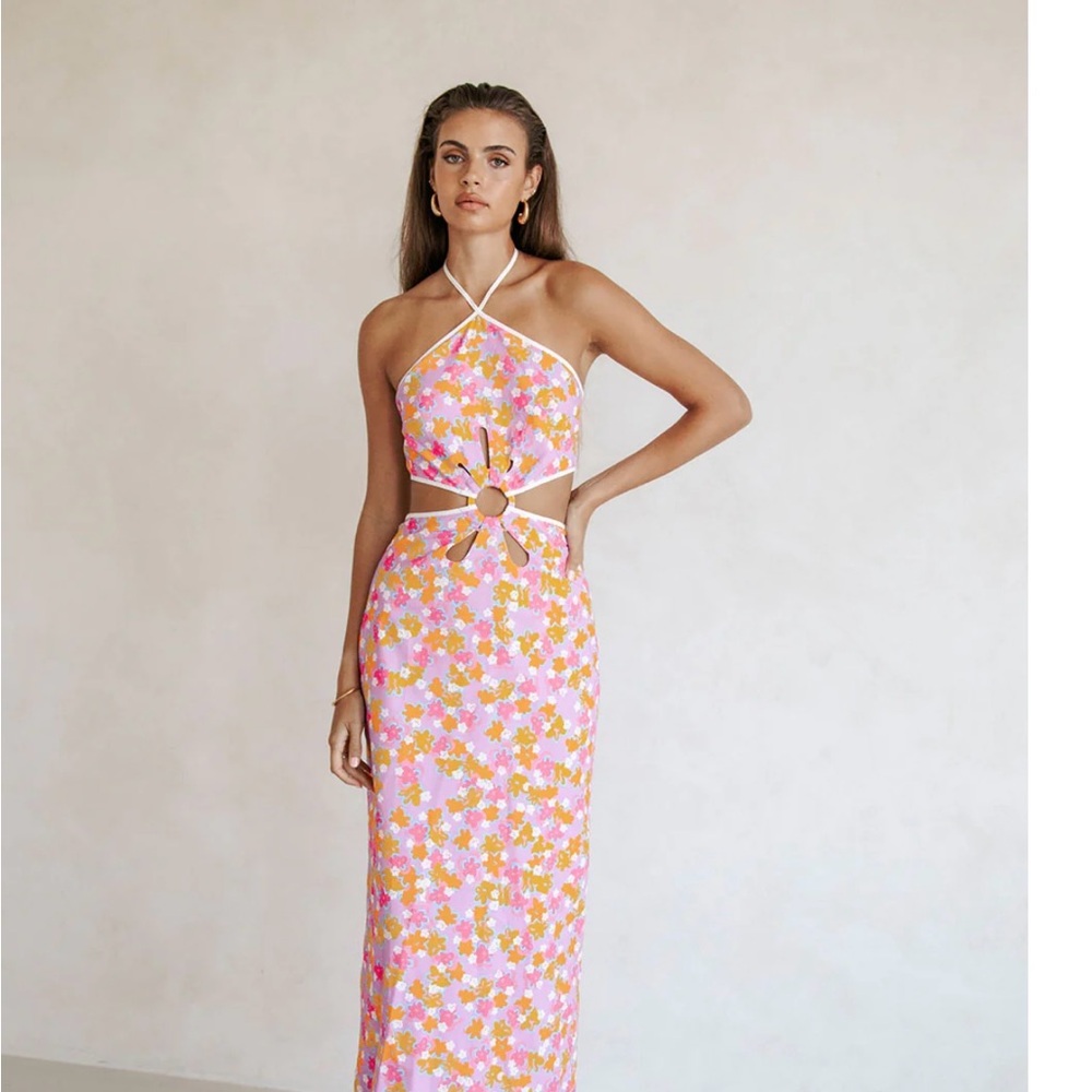 Floral Halter Maxi Dress
